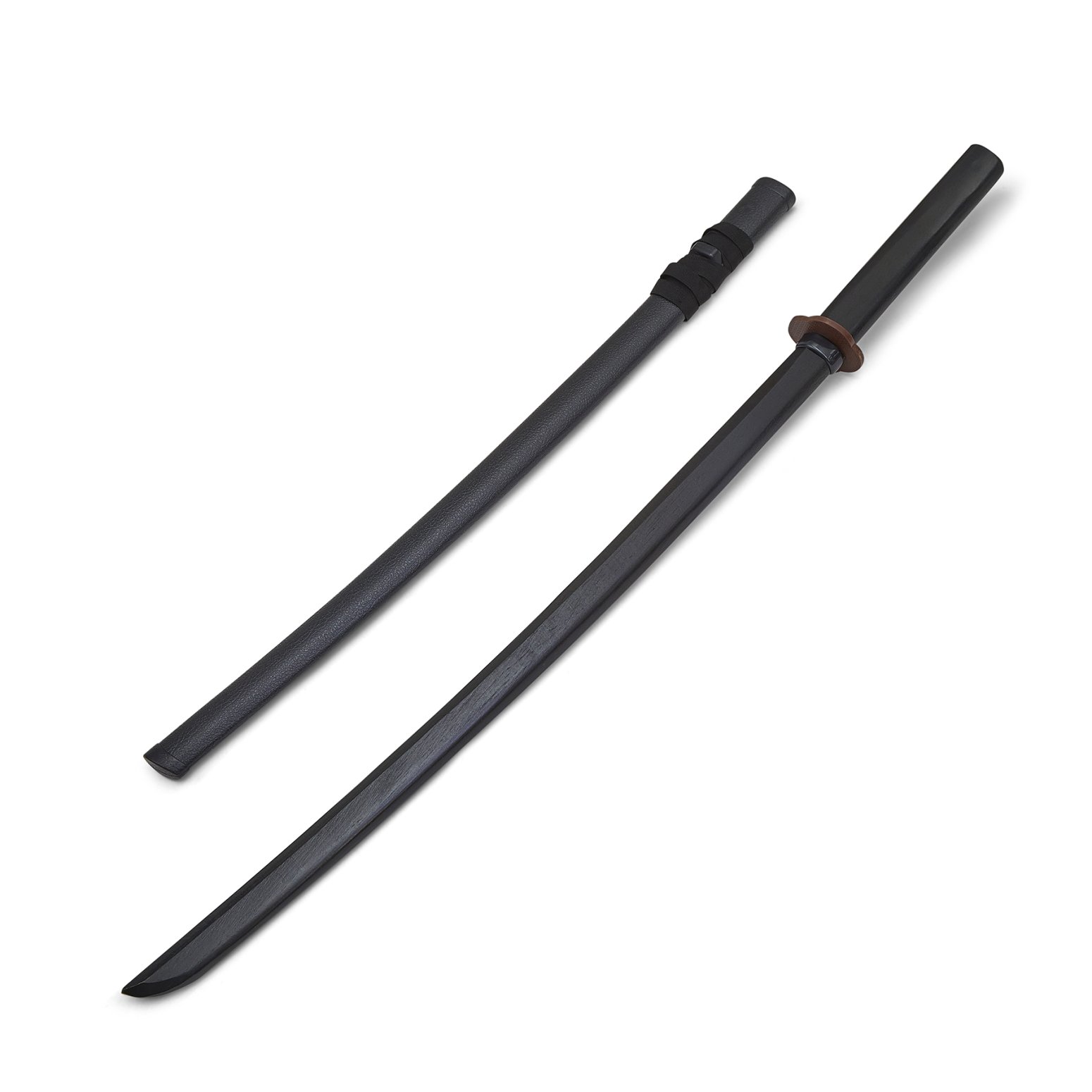 Wooden Bokken Black - With Free Plastic Scabbard - Click Image to Close