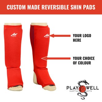 Custom Made Martial Reversible Shin Guards - Your Logo