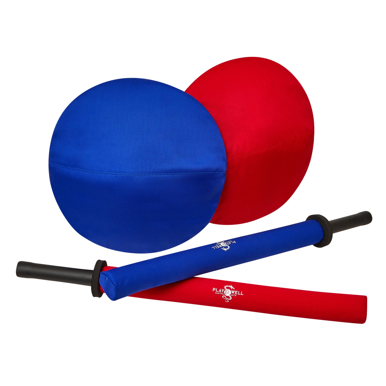 Childrens Sparring Full Contact Sword & Shield 2 Sets - Blue/Red - Click Image to Close