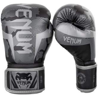 Venum Elite Boxing Gloves Dark Camo/Grey