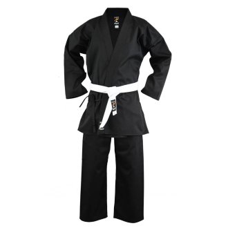 Adults Karate Medium Weight Polycotton Suit - Black