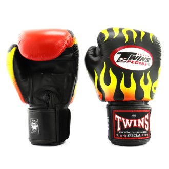 Twins Fire Flame Leather Boxing Gloves