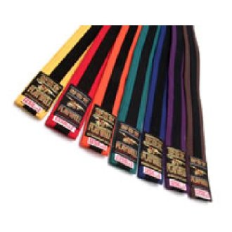 Coloured Striped Grading Belts - Clearance 250cm