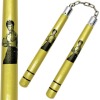 Deluxe Wooden Gold Bruce Lee Nunchucks B.B