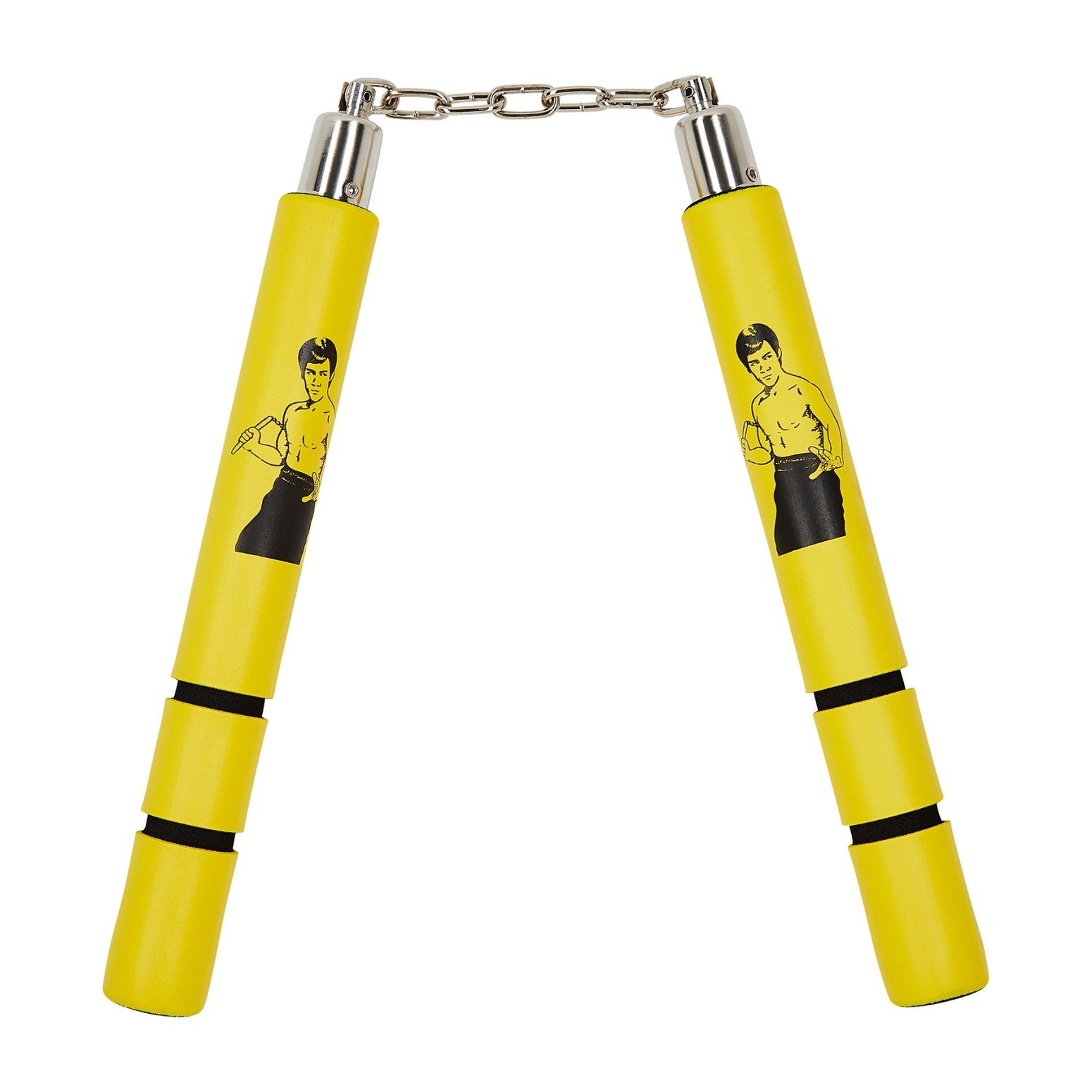 NR-020: Game Of Death Yellow Bruce Lee Foam Nunchucks BB - Click Image to Close