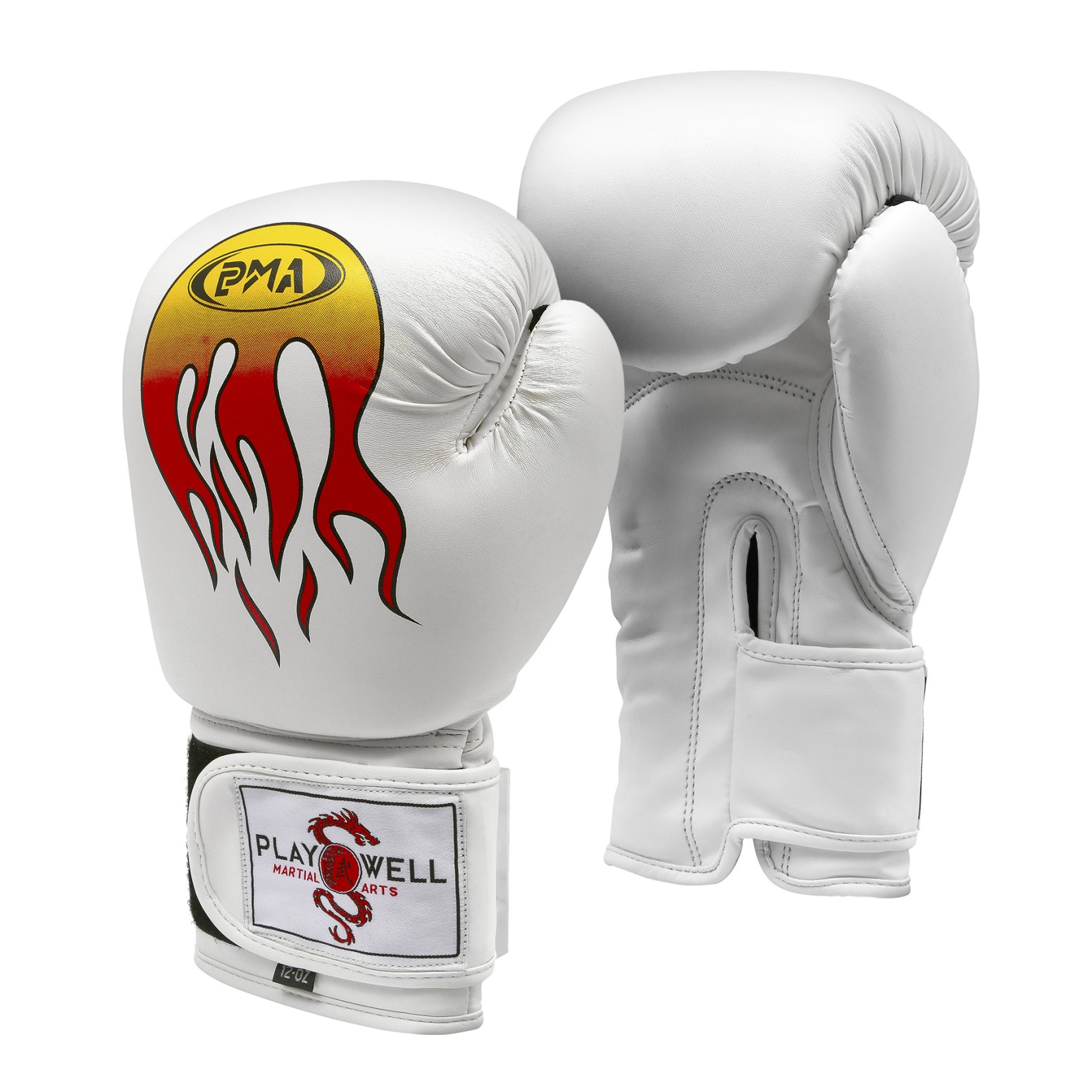 Boxing Pro Series White Flames Gloves - Click Image to Close