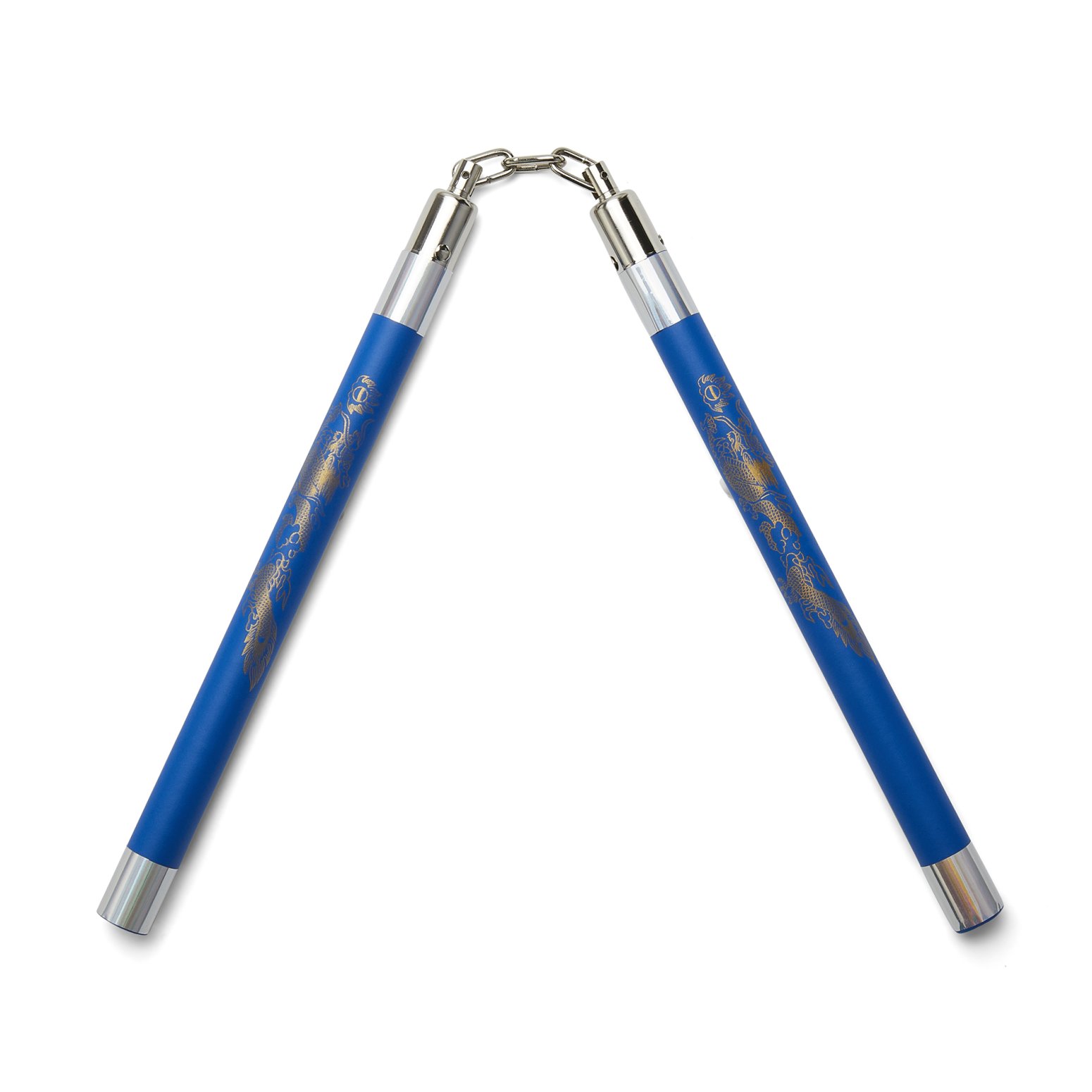 Deluxe Foam Speed Nunchucks With Chain - Blue/Silver - 11\"