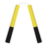 NR-012b: Octagonal Dense Foam Nunchaku Yellow/Black - 12"