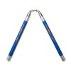 Deluxe Foam Speed Nunchucks With Chain - Blue/Silver - 11"
