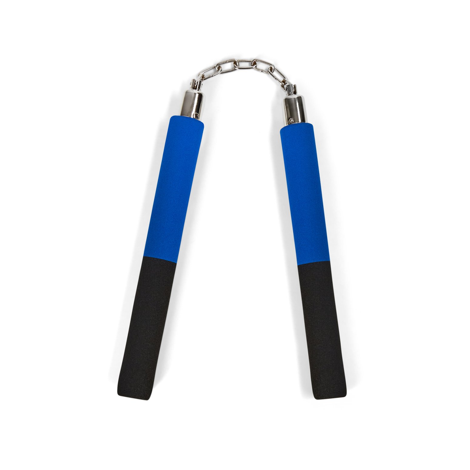 Foam Nunchaku with Metal B/Bearing Half Blue/ Half Black - Click Image to Close