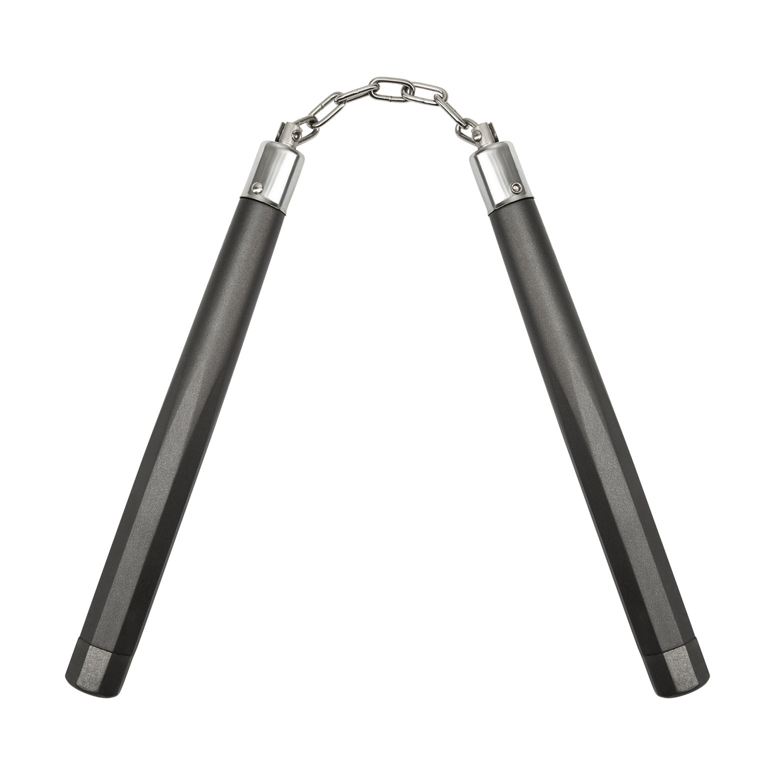 Heavy Aluminium Nunchaku With Chain: Dark Grey - Click Image to Close