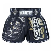 TUFF Retro Black Singha Yantra War Flag Muay Thai Shorts