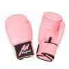 Boxing Glove Proffessional Leather : Pink - With Free Wraps