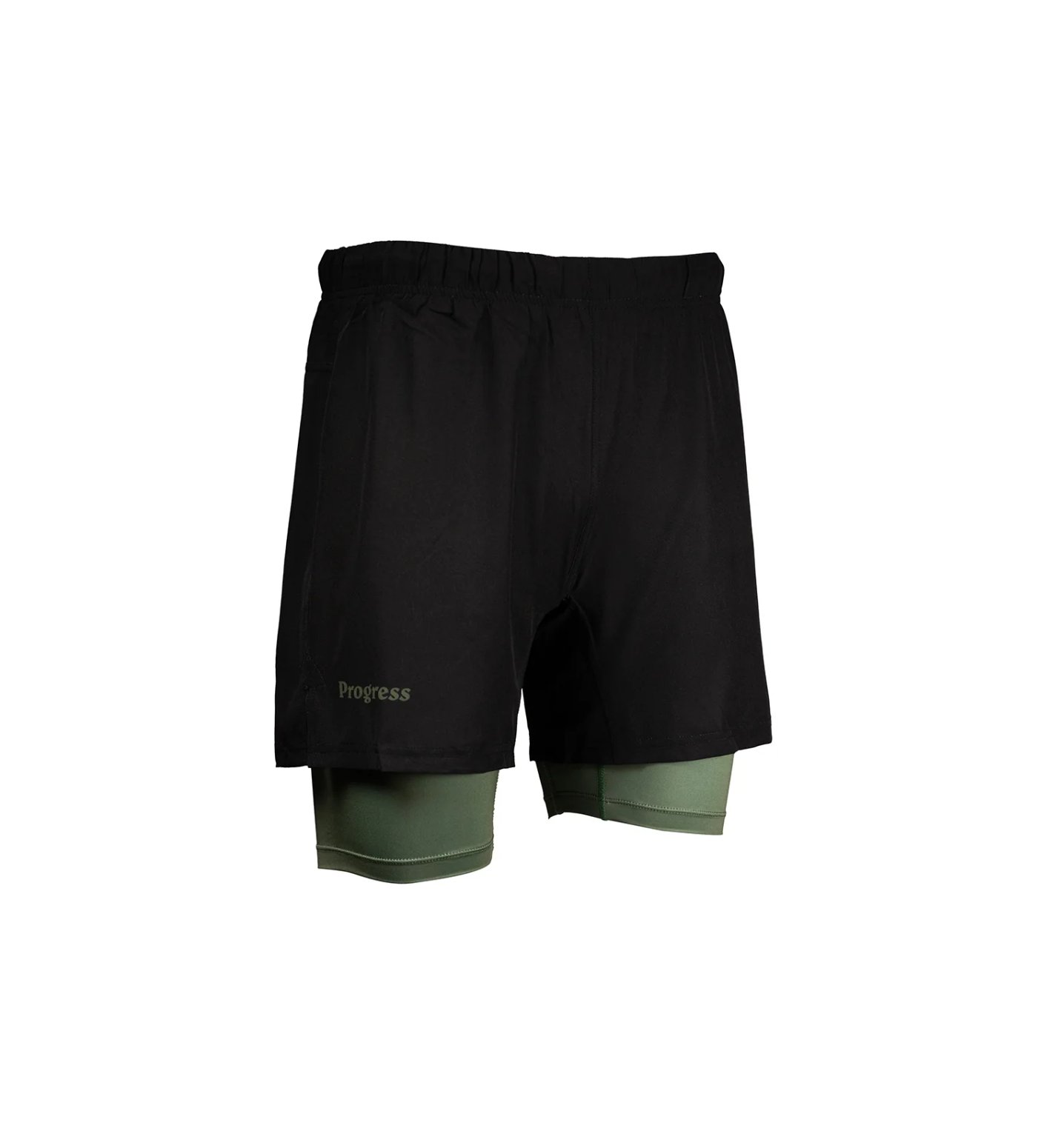 Progress Jiu Jitsu Academy Plus Hybrid Shorts - Black/Green - Click Image to Close
