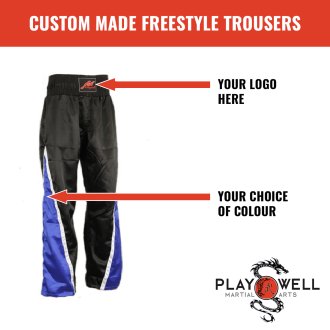 Custom Made Martial Satin Kickboxing Trousers - Your Logo