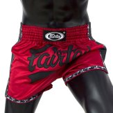 Fairtex Slim Cut Muay Thai Fight Shorts - Red/Black