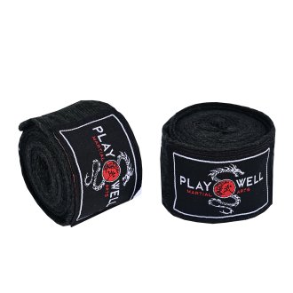 Childrens Boxing Hand Wraps Pair 2.5M - Black - PRE ORDER