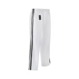 Full Contact Trousers - White W/ 2 Black Stripes Cotton