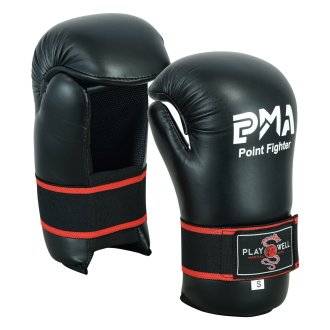 Semi Contact Point Sparring Gloves: Black - NEW