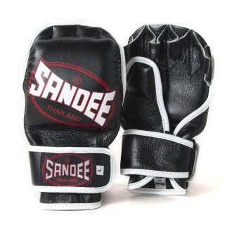 Sandee MMA Leather Fight Gloves - Black 7oz