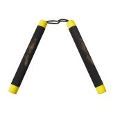 NR-009: Foam Nunchaku with Cord Black / Yellow Tips