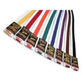 Grade Belt: White with Coloured Stripe
