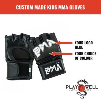 Custom Made Martial Arts Kids MMA Gloves - Your Logo