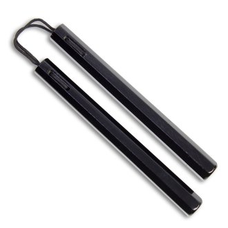 NR-03714: Nunchaku Octagonal with Cord 14" : Black