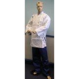 Karate Uniform: White Jacket / Blue Trousers