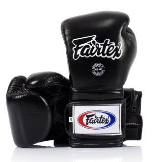 Fairtex BGV9 Leather Mexican Style Boxing Gloves - Black