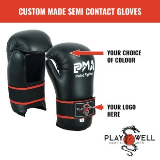 Custom Made Martial Semi Contact Sparring Gloves - Your Logo