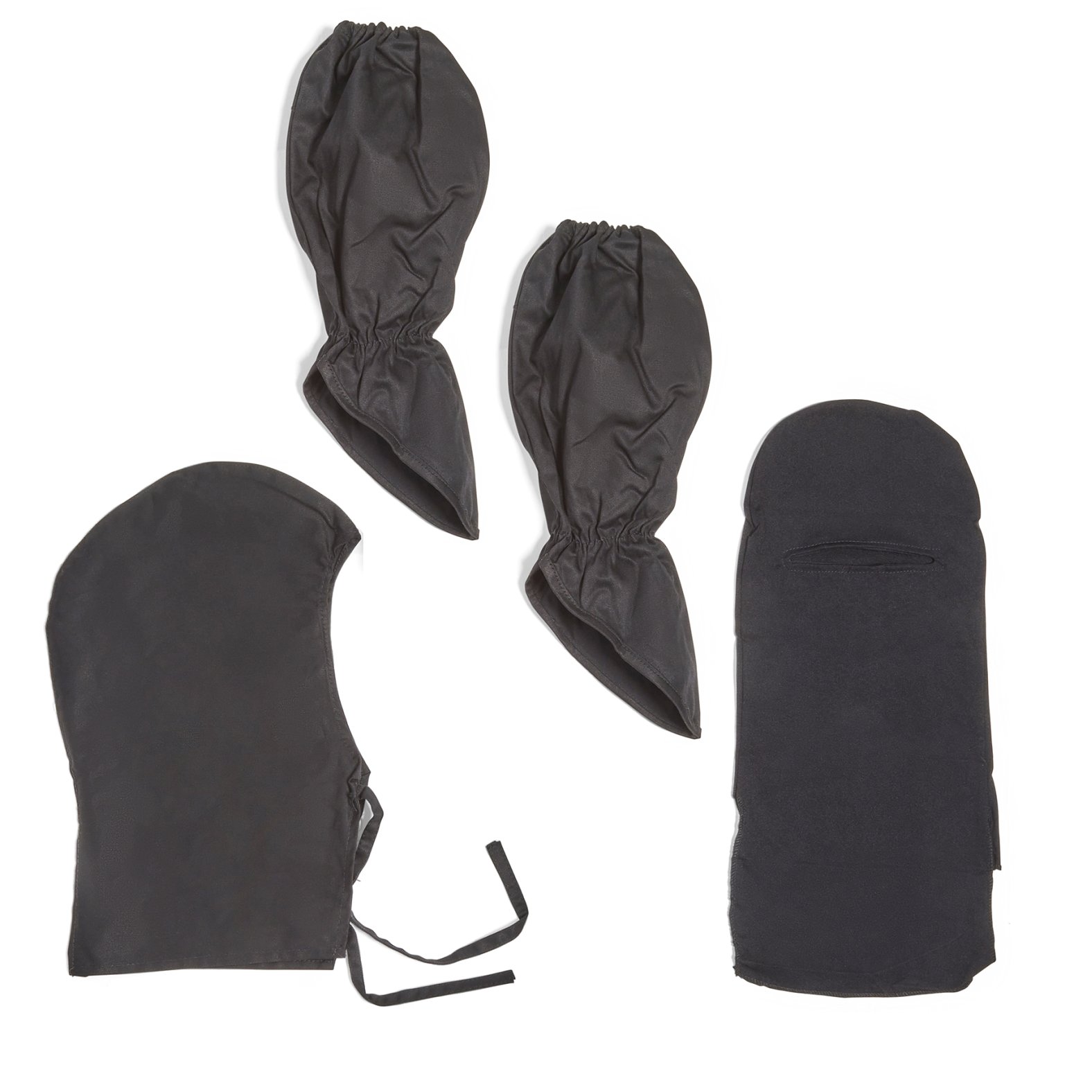 Ninja Gauntlets and Hood Set Pack - Black - Click Image to Close