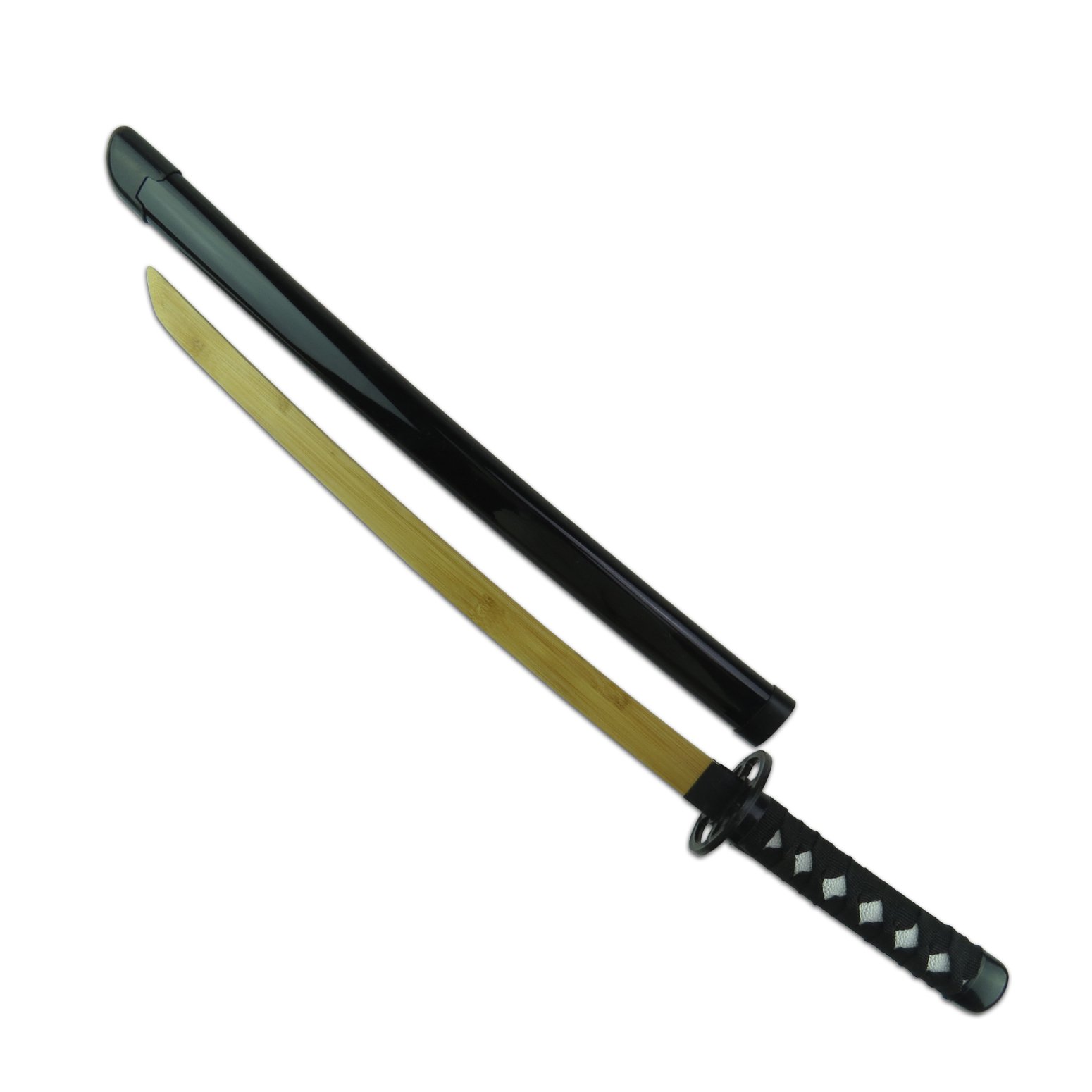 Bamboo Wooden Childrens Natural Bokken W Scabbard - Click Image to Close