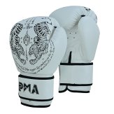 Playwell Matte White "Twin Tiger" Boxing Gloves