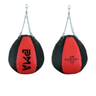 Elite Hanging Wrecking Ball Punch Bag - Black/Red - 35 Kilos -