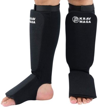 Krav Maga Black Sock Type Elasticated Shin Instep Guards