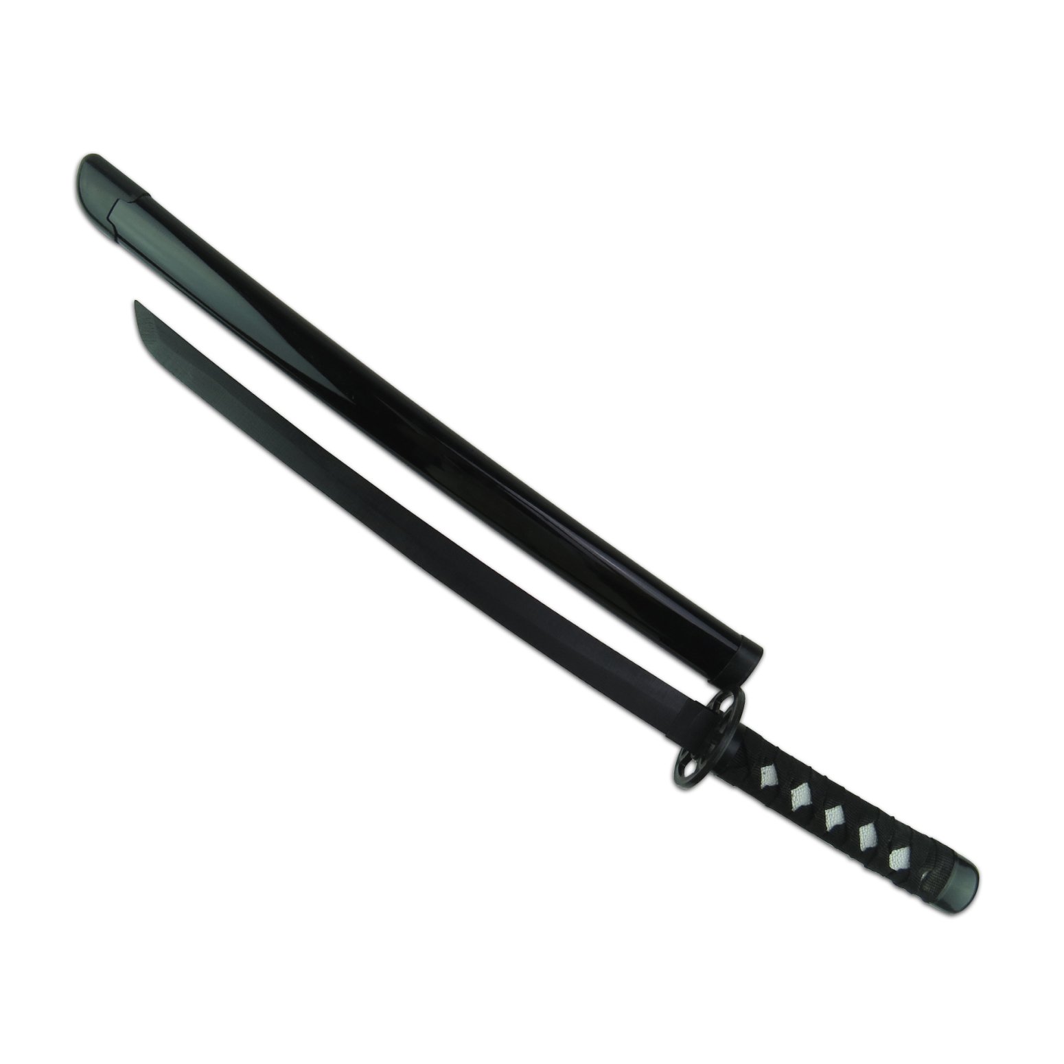 Bamboo Wooden Childrens Black Bokken W Scabbard - Click Image to Close
