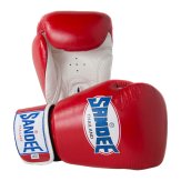 Sandee Authentic Leather Boxing Gloves - Red