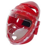 Dipped Foam Headguard with Acrylic Full Face Mask Red
