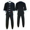 Adults Kung Fu Elite Microfibre Suit - Black/White
