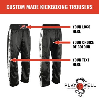 Custom Made Martial Arts Kickboxing Trousers v2 - Your Logo