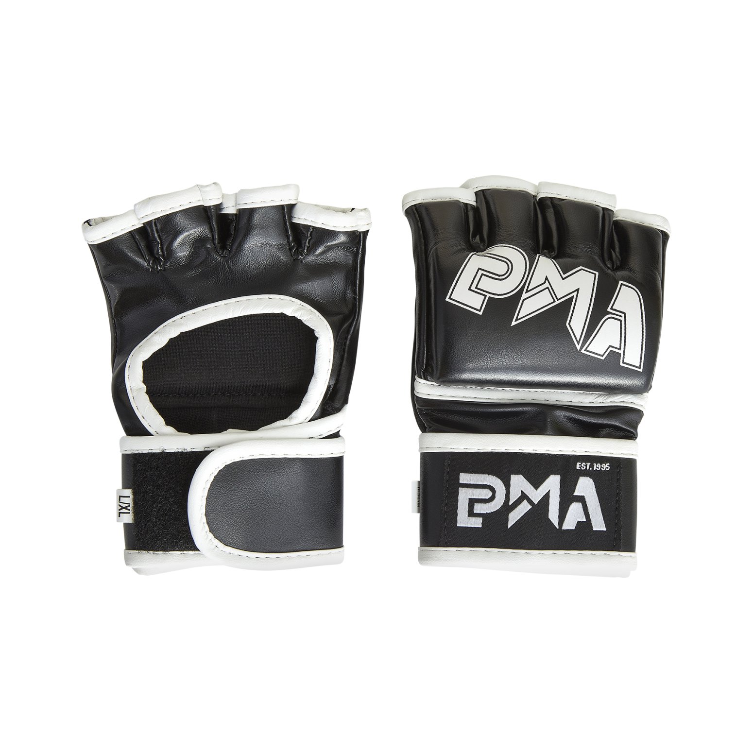 Childrens Elite MMA Grappling Fight Gloves - Black/White - Click Image to Close
