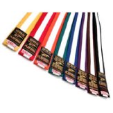 Grade Belt: Coloured with White Stripe