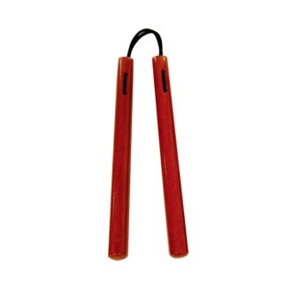 Nunchaku Round Red Oak With Cord - C109 - PRE ORDER