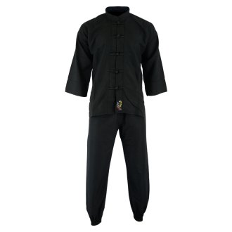 Adults Kung Fu Elite Microfibre Suit - Black