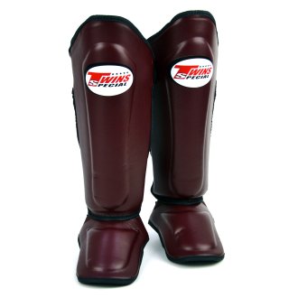 Twins Maroon Double Padded Shin Guards - NEW
