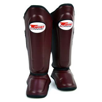 Twins Maroon Double Padded Shin Guards - NEW
