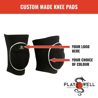 Custom Made Martial Arts Elasticated Knee Pads - Your Logo