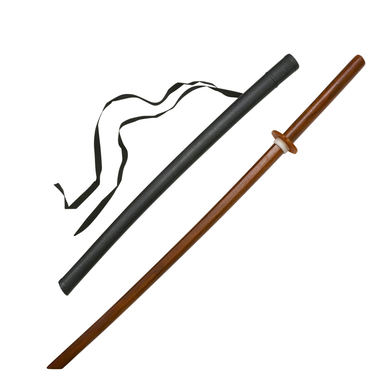 Wooden Red Beech Wood Bokken With Plastic Scabbard - Click Image to Close