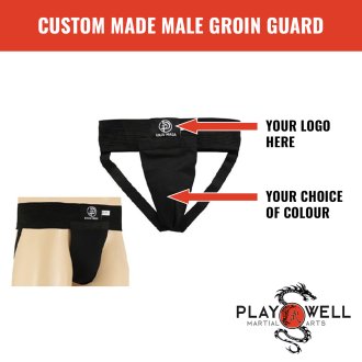 Custom Made Martial Arts Elasticatred Groin Guards - Your Logo